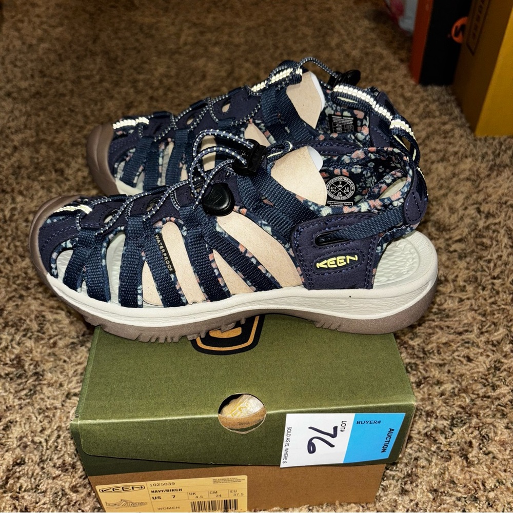 Keen Whisper Navy/Birch Hiking Walking Sandal Women's Size 7 NEW!!!